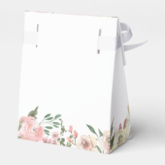 Elegant Blush Pink Peony Floral Garden Wedding Bedankdoosjes (Achterkant)