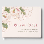 Elegant Blush Pink Peony Floral Guest Book Gastenboek (Voorkant)
