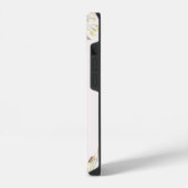 Elegant Blush Pink Peony Floral Monogram iPhone Hoesje (Linkerkant)