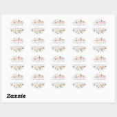 Elegant Blush Pink Peony Floral Sage Leaf Wedding Ronde Sticker (Vel)