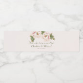 Elegant Blush Pink Peony Floral Wedding Waterfles Etiket (Enkel label)