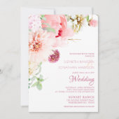 Elegant Blush Pink Peony Sage Floral Wedding Kaart (Voorkant)