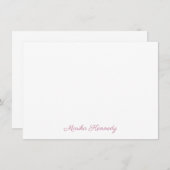 Elegant Blush Pink Personalized Signature Script Notitiekaartje (Voorkant / Achterkant)