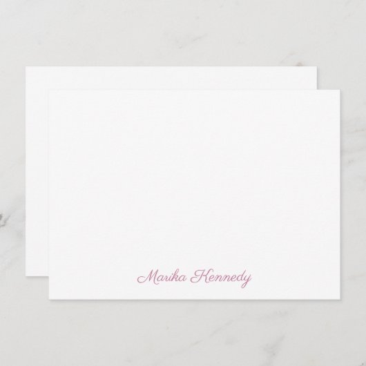 Elegant Blush Pink Personalized Signature Script Notitiekaartje (Voorkant / Achterkant)