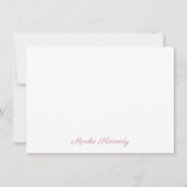 Elegant Blush Pink Personalized Signature Script Notitiekaartje (Voorkant)