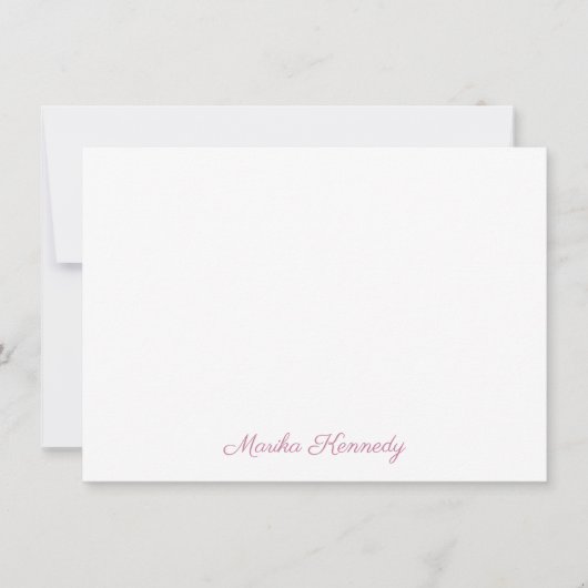 Elegant Blush Pink Personalized Signature Script Notitiekaartje (Voorkant)