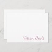 Elegant Blush Pink Personalized Signature Script Notitiekaartje (Voorkant / Achterkant)