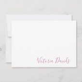 Elegant Blush Pink Personalized Signature Script Notitiekaartje (Voorkant)