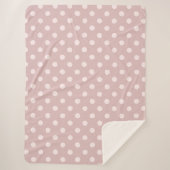 Elegant Blush Pink Polka Dot Sherpa Deken (Voorkant)