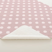 Elegant Blush Pink Polka Dot Sherpa Deken (3/4)