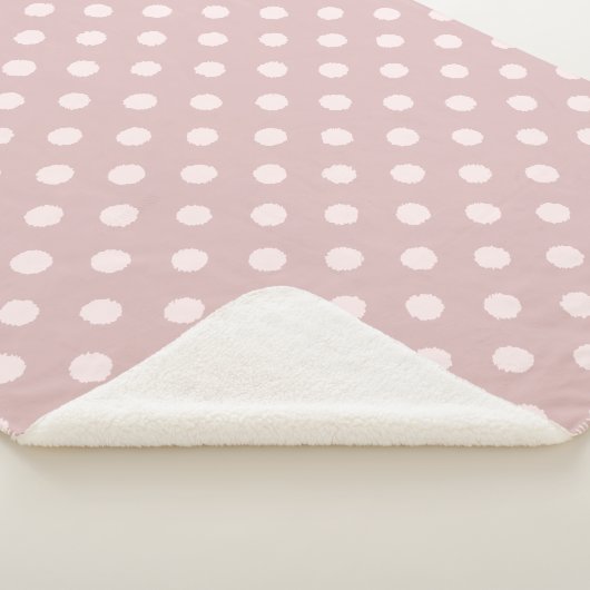 Elegant Blush Pink Polka Dot Sherpa Deken (3/4)