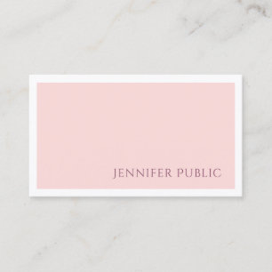 Elegant Blush Pink Professional Minimale plaat Visitekaartje