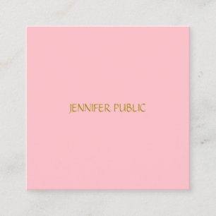 Elegant Blush Pink Professional Moderne Sjabloon Vierkante Visitekaartje