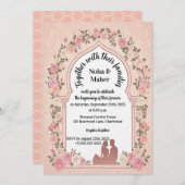 Elegant Blush Pink Rose Arch Photo Wedding Kaart (Voorkant / Achterkant)