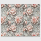 Elegant Blush Pink Rose  Bloemen Cadeaupapier (Vlak)