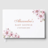 Elegant Blush Pink Rose Floral Baby shower Gastenboek (Voorkant)