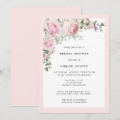 Elegant Blush Pink Rose Floral Baby shower Kaart (Voorkant / Achterkant)