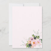 Elegant Blush Pink Rose Floral Botanical Weddensch Kaart (Achterkant)