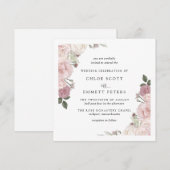 Elegant Blush Pink Rose Floral Wedding Uitnodiging (Voorkant / Achterkant)