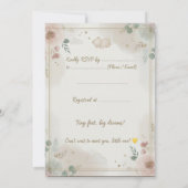 Elegant Blush Pink Rose Floral Wreath Baby Shower  Save The Date (Achterkant)