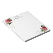 Elegant Blush Pink Rose Flowers Gepersonaliseerd Notitieblok (Schuin)