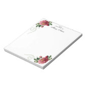 Elegant Blush Pink Rose Flowers Gepersonaliseerd Notitieblok (Linkerzijde)