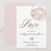 ELEGANT BLUSH PINK ROSE GOLD FLORAL BEWAREN DE DAT KAART (Voorkant / Achterkant)