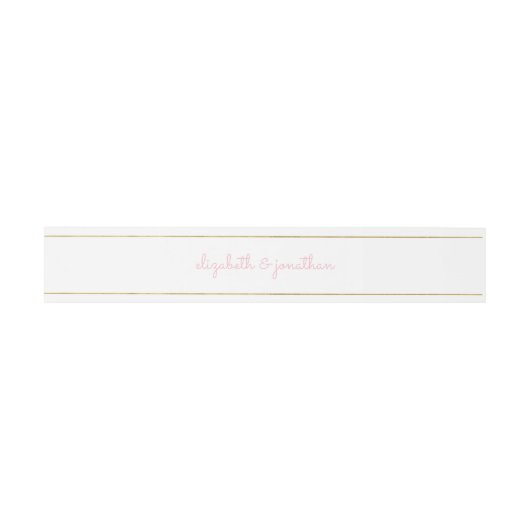 Elegant Blush Pink Rose Gold Wit Script Uitnodigingen Wikkel (Vlak)