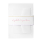 Elegant Blush Pink Rose Gold Wit Script Uitnodigingen Wikkel (Voorkant Voorbeeld)