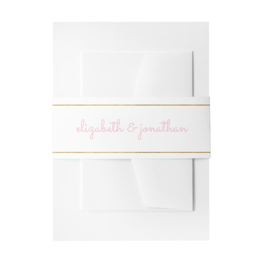 Elegant Blush Pink Rose Gold Wit Script Uitnodigingen Wikkel (Voorkant Voorbeeld)