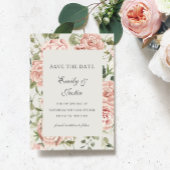 Elegant Blush Pink Rose Save the Date Wedding Invi Kaart