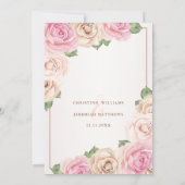Elegant Blush Pink Rose Waterverf Floral Wedding Kaart (Achterkant)