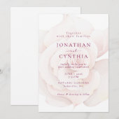 Elegant Blush Pink Rose Waterverf Floral Wedding Kaart (Voorkant / Achterkant)