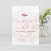 Elegant Blush Pink Rose Waterverf Floral Wedding Menu (Staand voorkant)