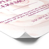 Elegant Blush Pink Rose Waterverf Floral Wedding Poster (Hoek)