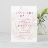 Elegant Blush Pink Rose Waterverf Floral Wedding Save The Date (Staand voorkant)