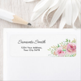Elegant Blush Pink Roses Adres Etiket