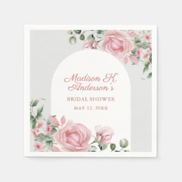 Elegant Blush Pink Roses Bridal Shower Servet