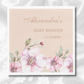 Elegant Blush Pink Roses Floral Baby shower Servet