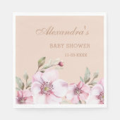 Elegant Blush Pink Roses Floral Baby shower Servet (Voorkant)
