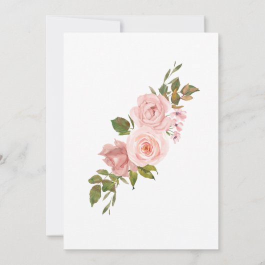 Elegant Blush Pink Roses Floral Christelijk bruilo Kaart (Achterkant)