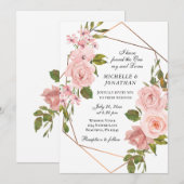 Elegant Blush Pink Roses Floral Christelijk bruilo Kaart (Voorkant / Achterkant)