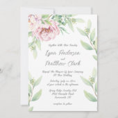Elegant Blush Pink Roses Floral Wedding Kaart (Voorkant)