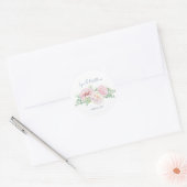 Elegant Blush Pink Roses Floral Wedding Ronde Sticker (Envelop)