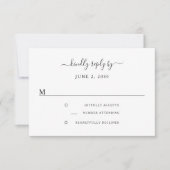 Elegant Blush Pink Roses Floral Wedding RSVP Kaartje (Voorkant)