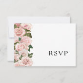 Elegant Blush Pink Roses Floral Wedding RSVP Kaartje (Achterkant)