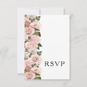 Elegant Blush Pink Roses Floral Wedding RSVP Kaartje (Achterkant)