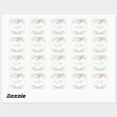 Elegant Blush Pink Roses Floral Wedding Vierkante Sticker (Vel)