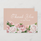 Elegant  Blush Pink Roses Hartelijk dank Bedankkaart (Voorkant / Achterkant)