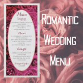 Elegant Blush Pink Roses Lux Wedding Menu